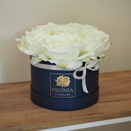 flower box sztuczne róże ecru